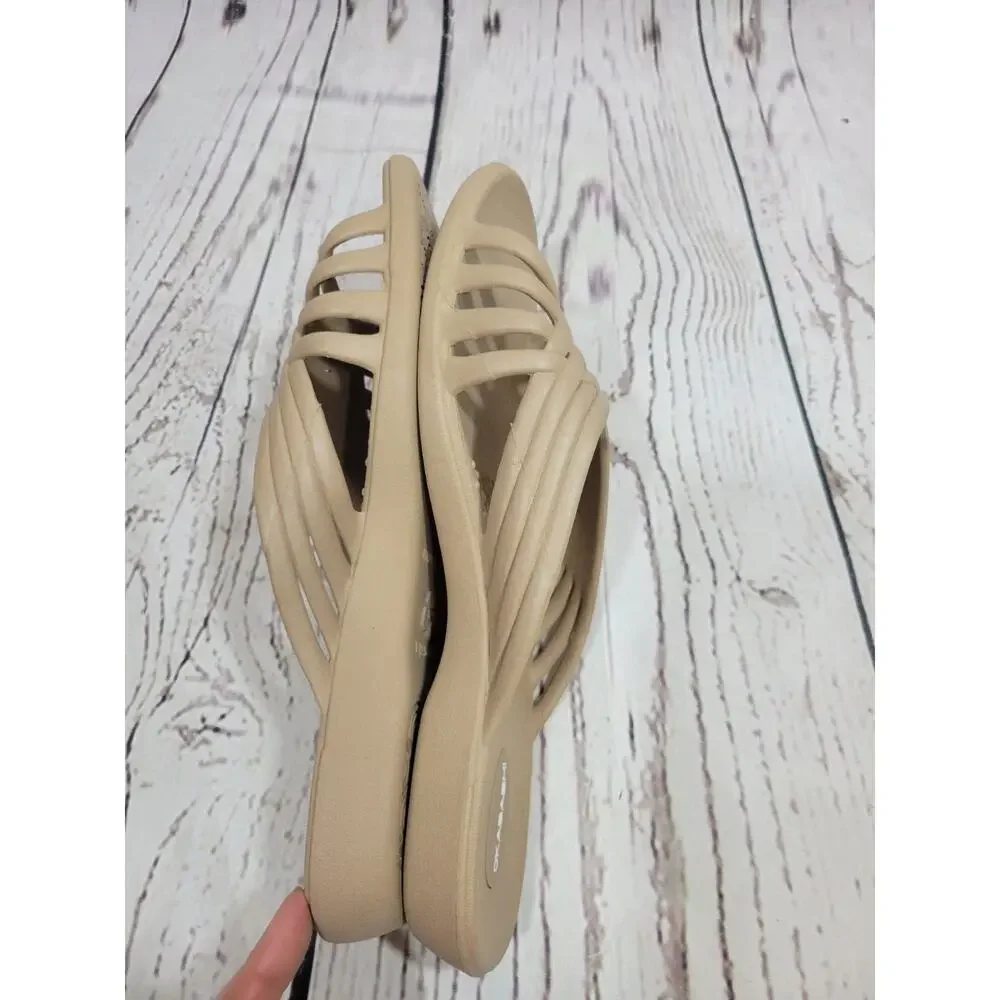Okabashi Venice Tan Arch Support Slip‎ On Slides Sandals Size Large (9.5-10.5)